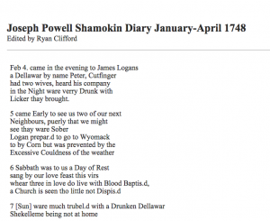 The published version of my transcription of page 4 of the Powell Diary