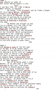 Here are the first two pages of the memoir in a TextEdit file, before being transferred into an Oxygen template. 